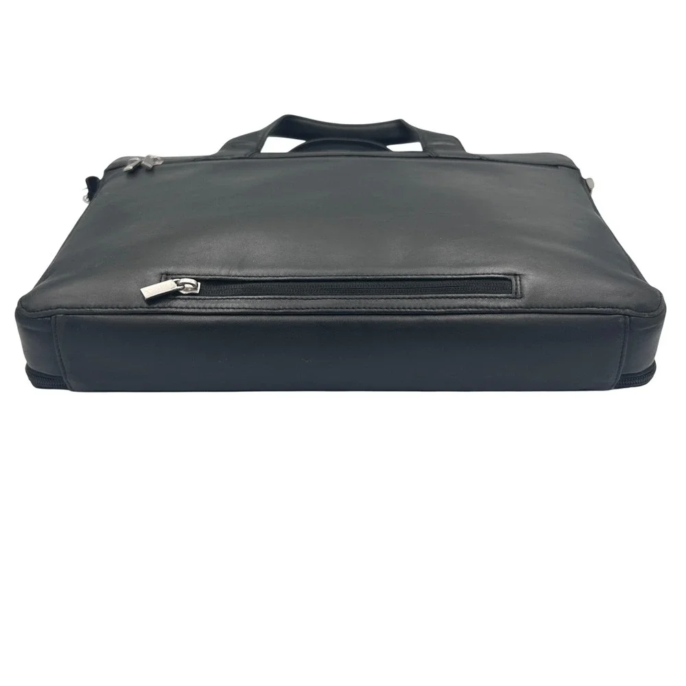 Vintage Porsche Design Black Leather Laptop Briefcase Y2K Luxury Corporate Sleek